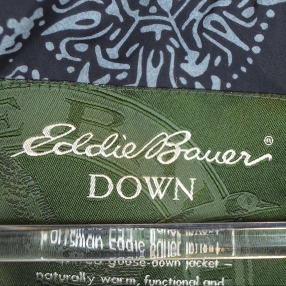 Eddie Bauer Goose Down Snowflake‎ Print Faux Fur Winter Jacket, Small - Picture 3 of 13